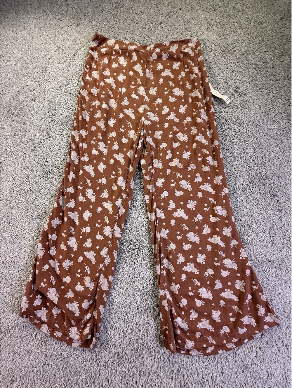 NWT Saltwater Luxe Gypsy Pants Brown Floral Size Large Elastic Waist